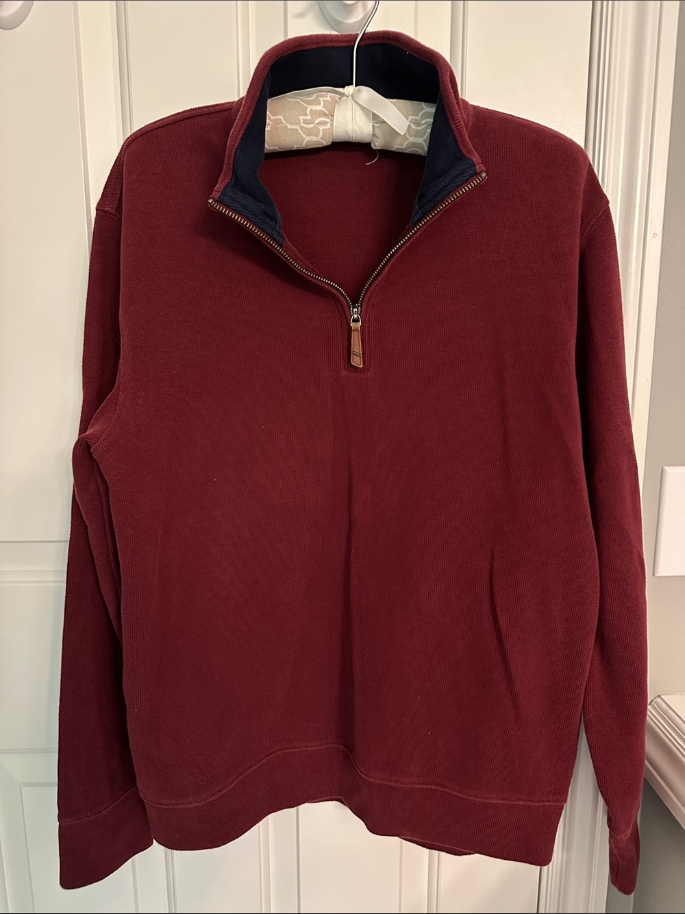 Land’s End Men's Half-Zip Sweater in Burgundy